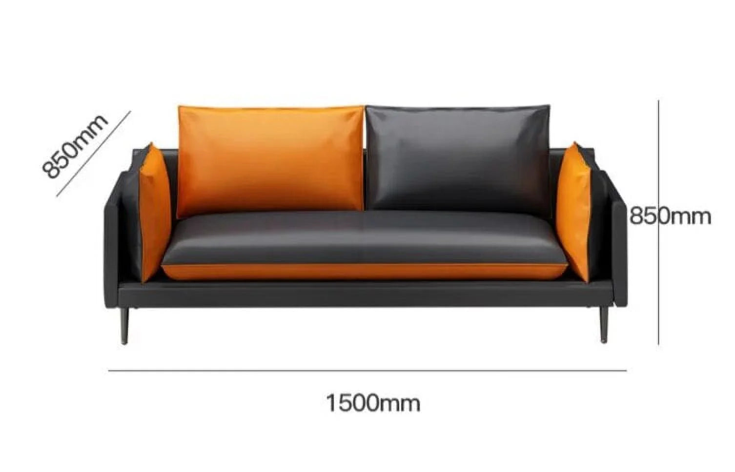 Leather Office Sofa Three Person Tea Table Combination Suit D6579