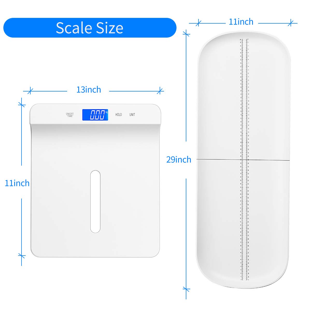 Digital Infant Scale with Measure Babies Weight and Height Tray, Pack of 2 U8884