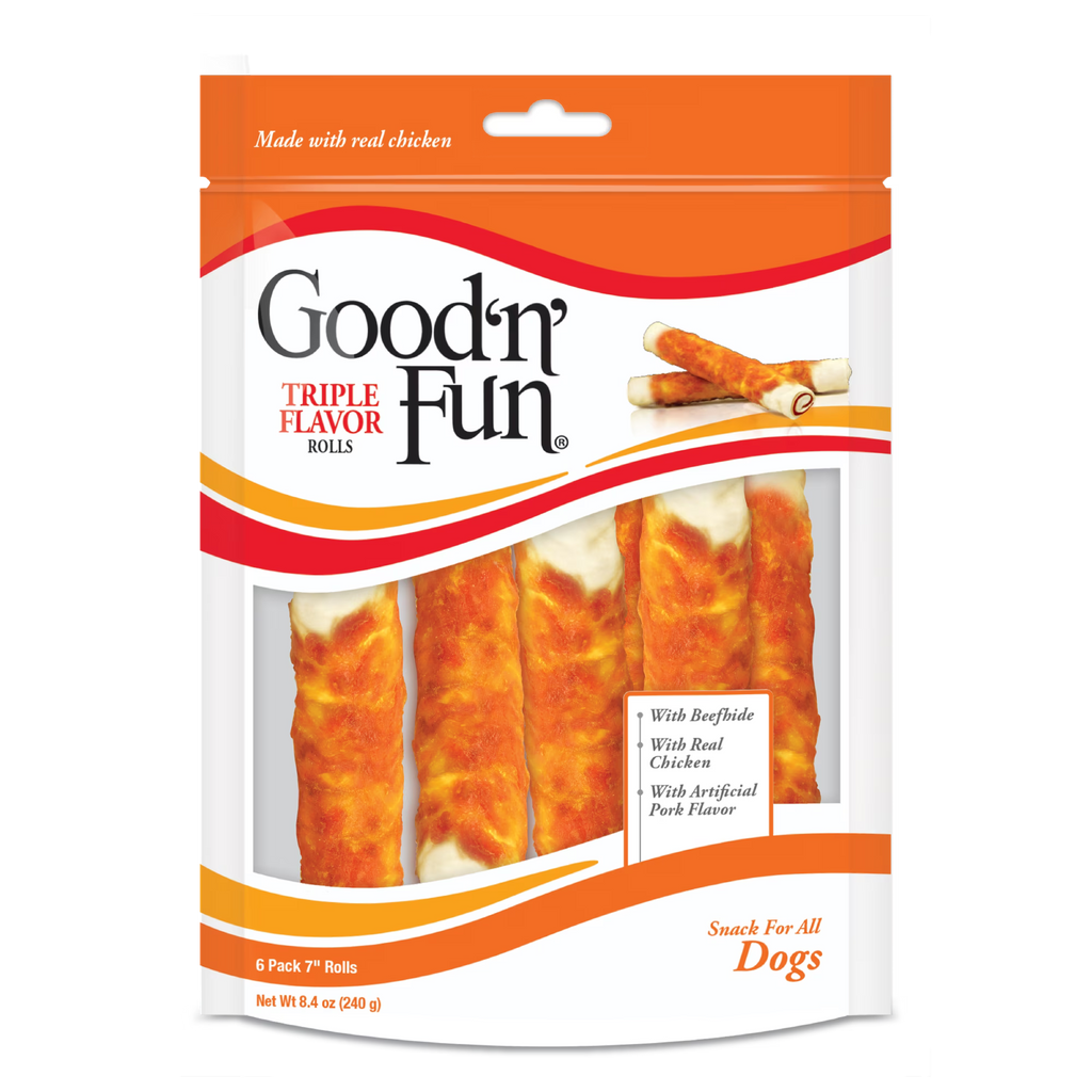 Triple Flavor Dog Chews, 6 Treats W897