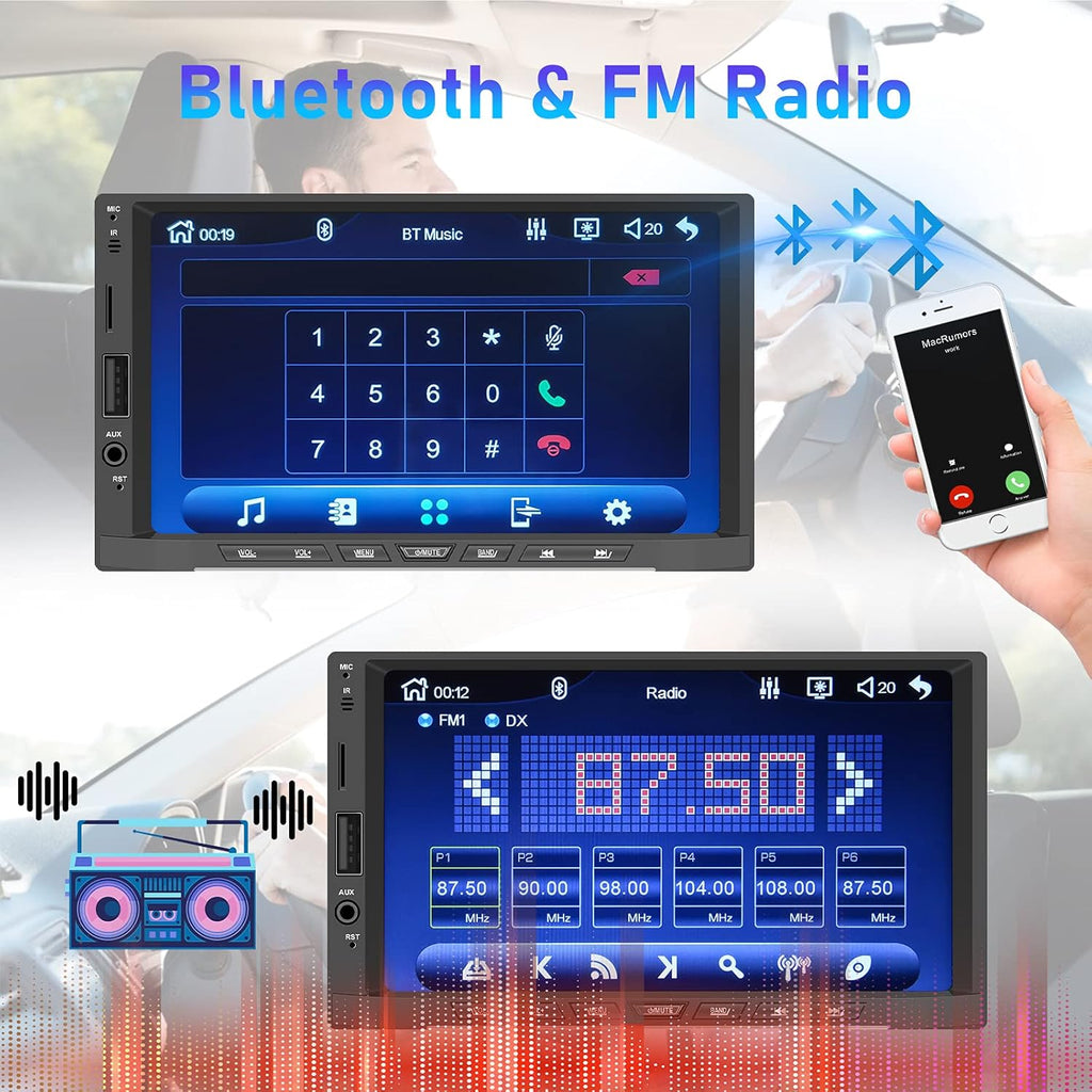 7'' Touch Screen Car Stereo Radio with Bluetooth, FM Radio, Mirror Link U411