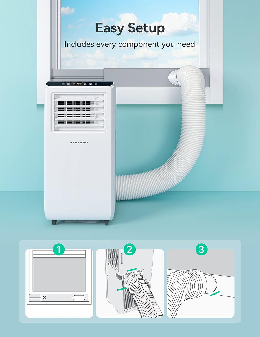 Portable Air Conditioner 8000 BTU 3-in-1 with Fan & Dehumidifier Z90411