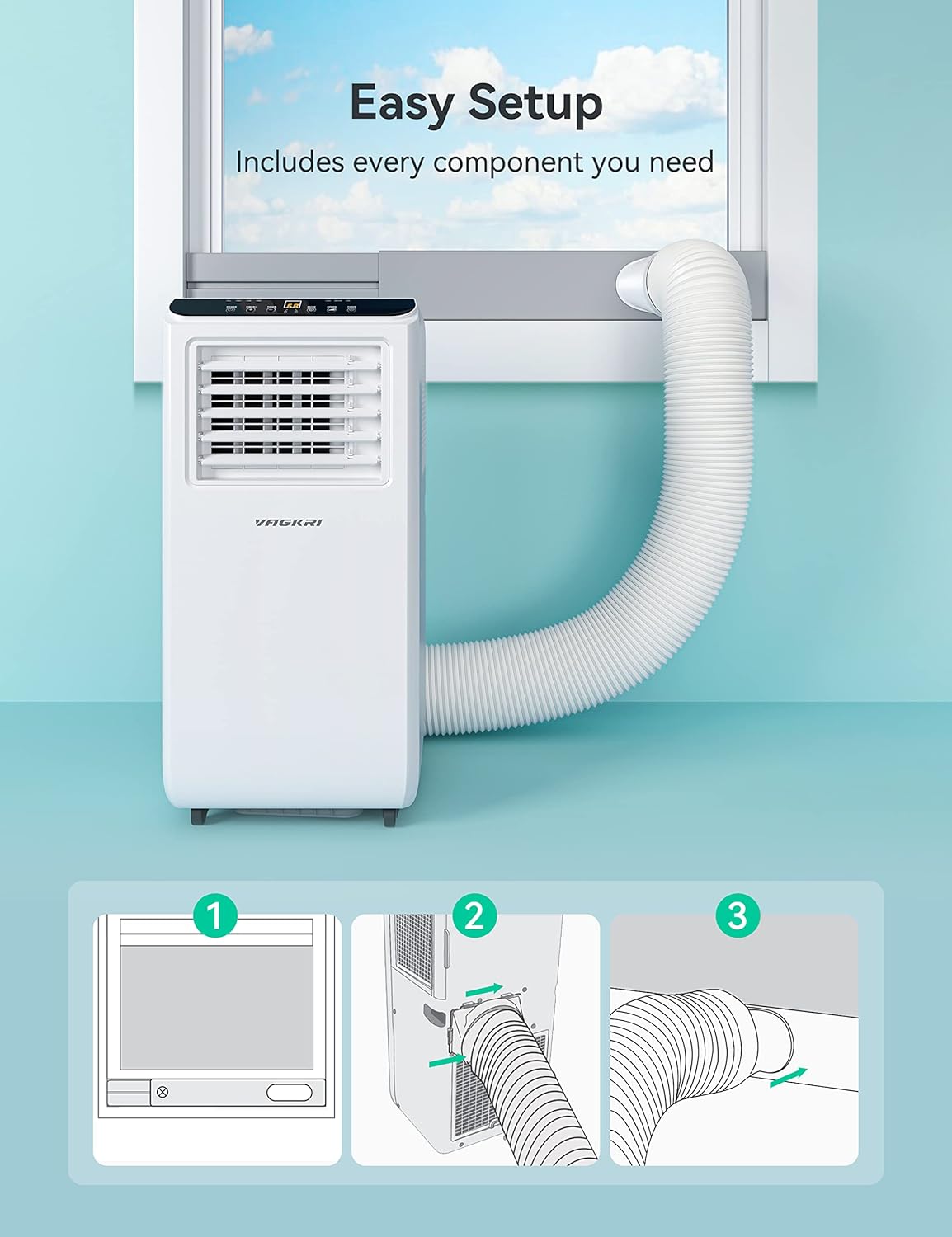 Portable Air Conditioner 8000 BTU 3-in-1 with Fan & Dehumidifier Z90411