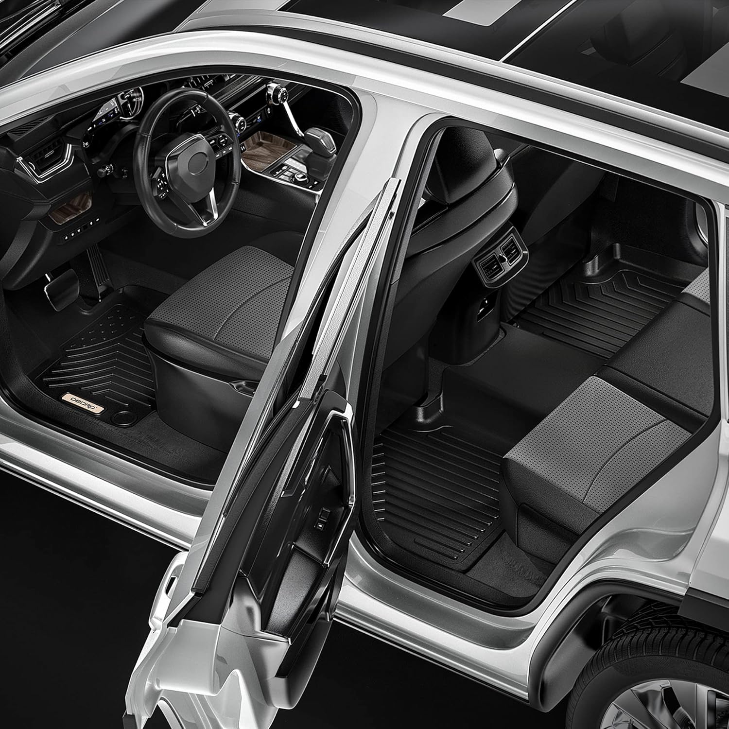 Black TPE Floor Mats Full Set Liners M94023