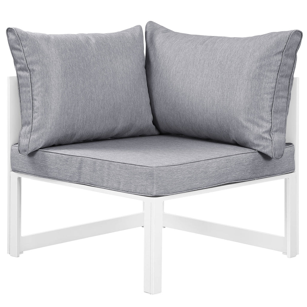 White Grey Fabric Outdoor Patio Sectional Sofa Set C6856