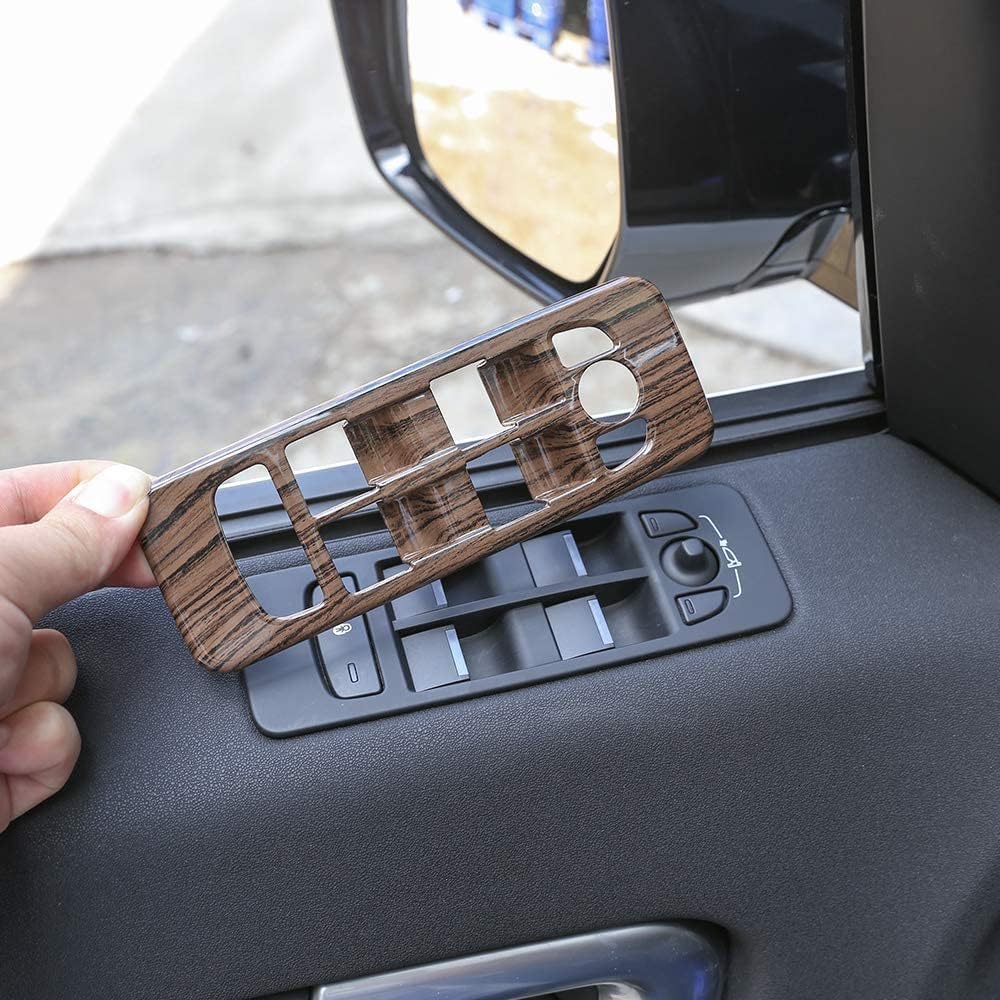 Carbon Black ABS Chrome Window Lift Button Frame Trim J35909