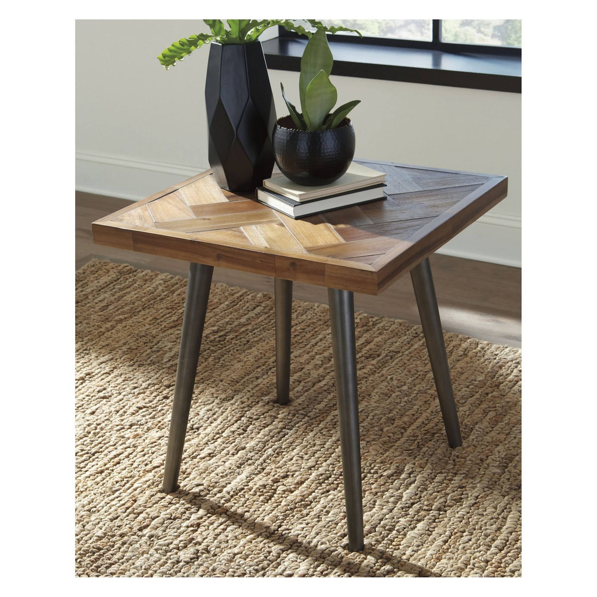 Light Brown Square End Table B187111