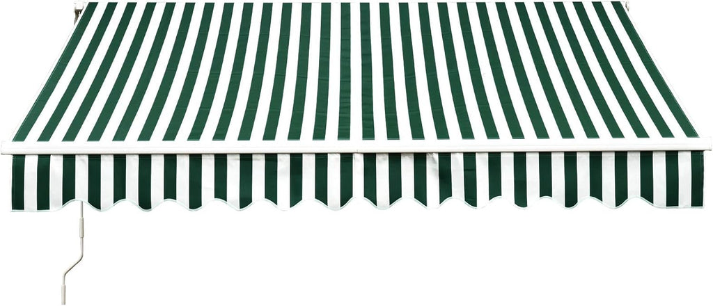 13x8 Feet Manual Retractable Patio Awning Canopy (Dark Blue) S29208