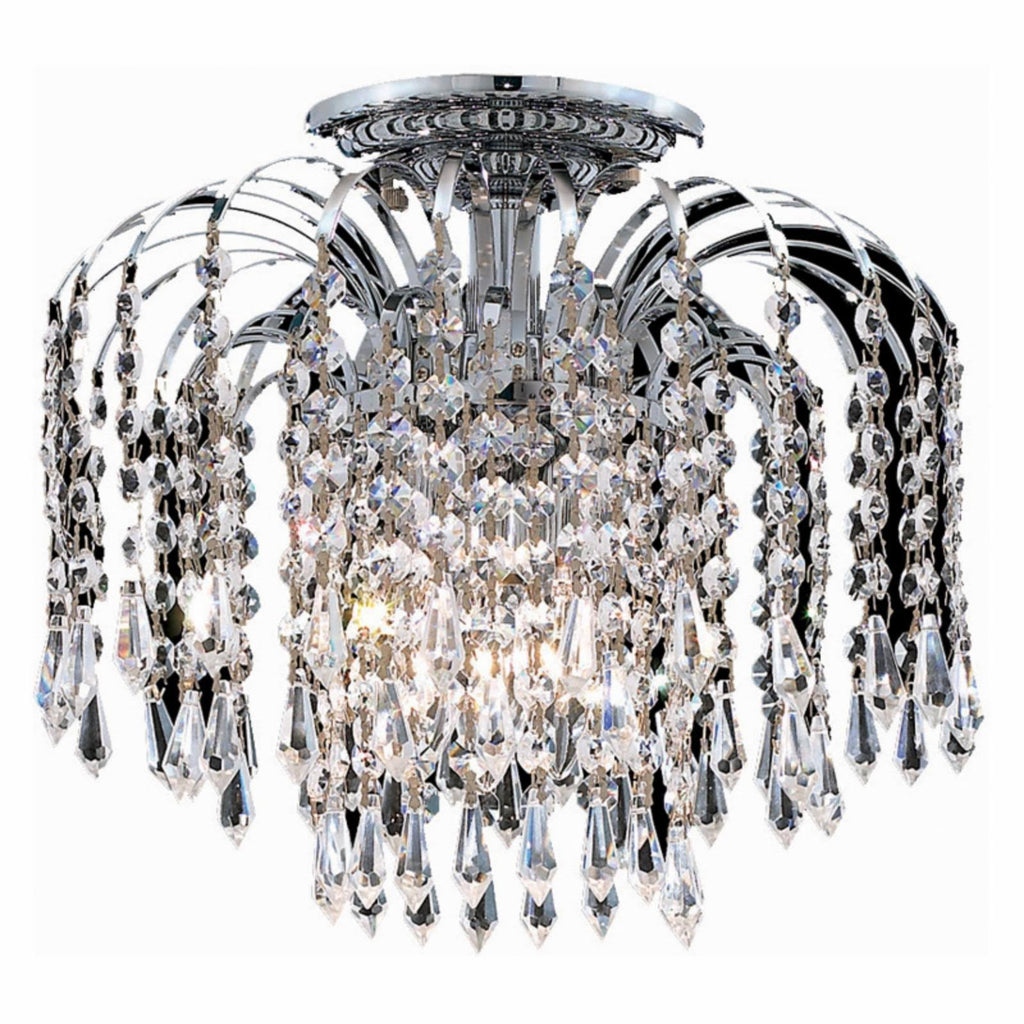 4 Light Chrome Flush Mount Crystal N2810