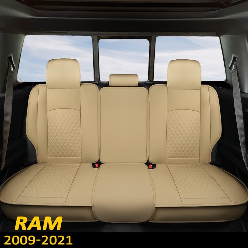 Grey Faux Leather Front Seat Covers for Dodge RAM Pickup Trucks A4106