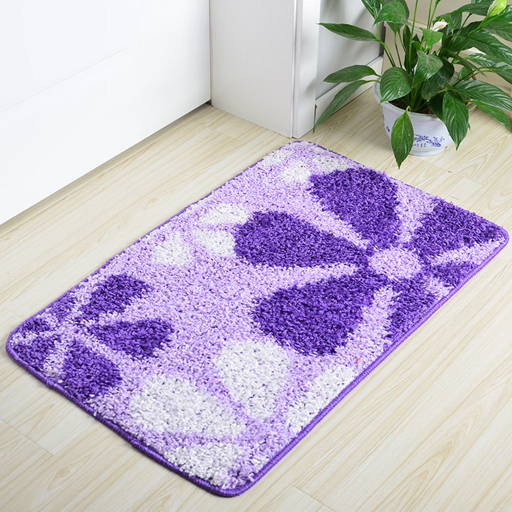 Purple Elite Flower Non Slip Absorbent Door Mat T591672