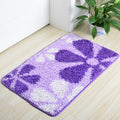 Purple Elite Flower Non Slip Absorbent Door Mat T591672