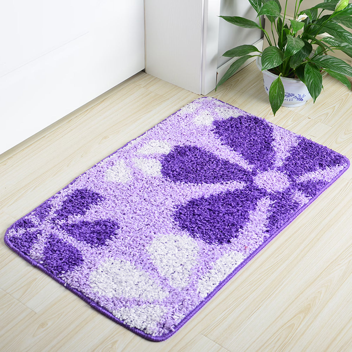 Purple Elite Flower Non Slip Absorbent Door Mat T591672