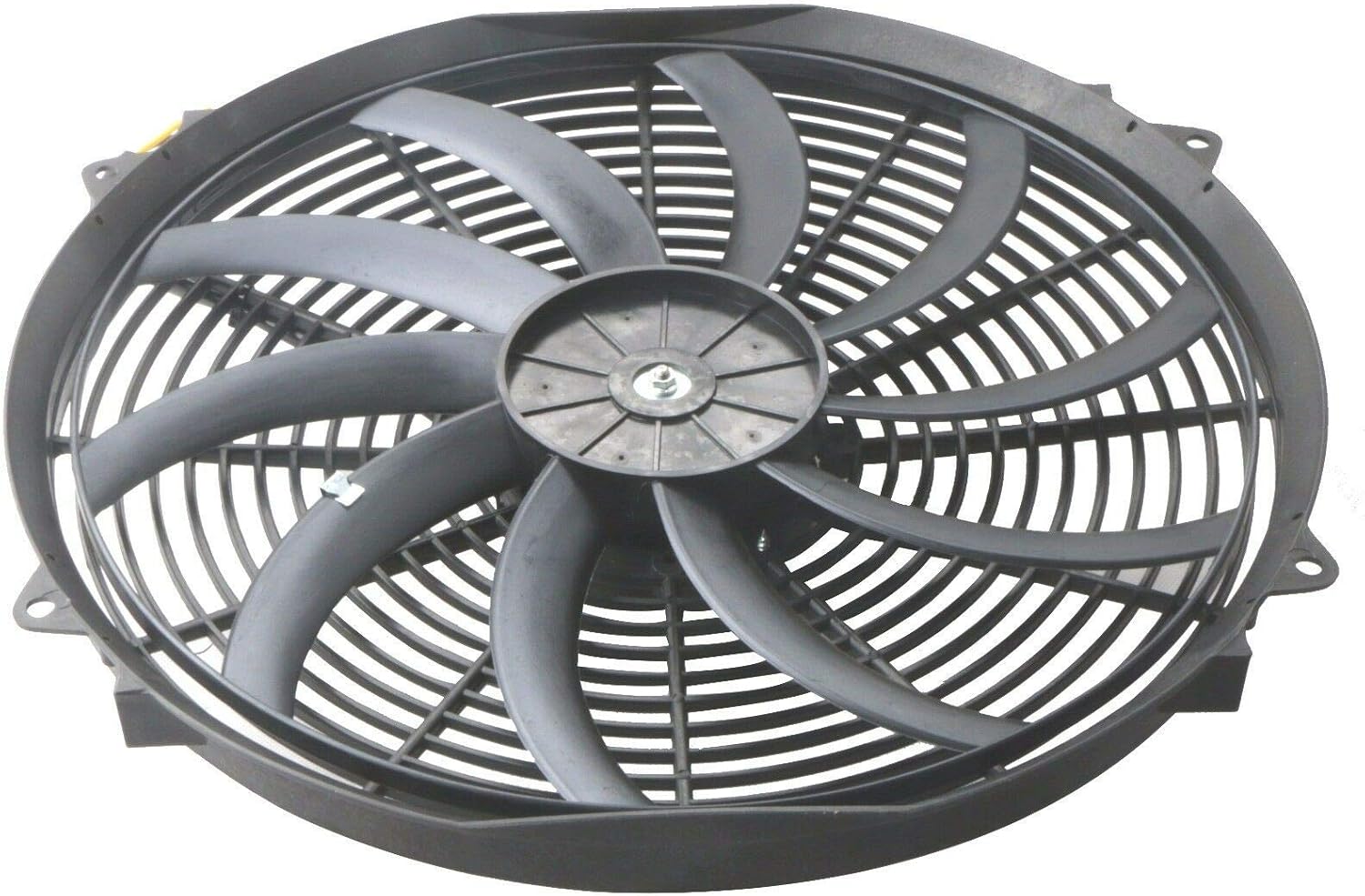 12V Slim Electric Cooling Radiator Fan with Fan Mounting Kit (12 Inch Black, 2 Pack) H891359