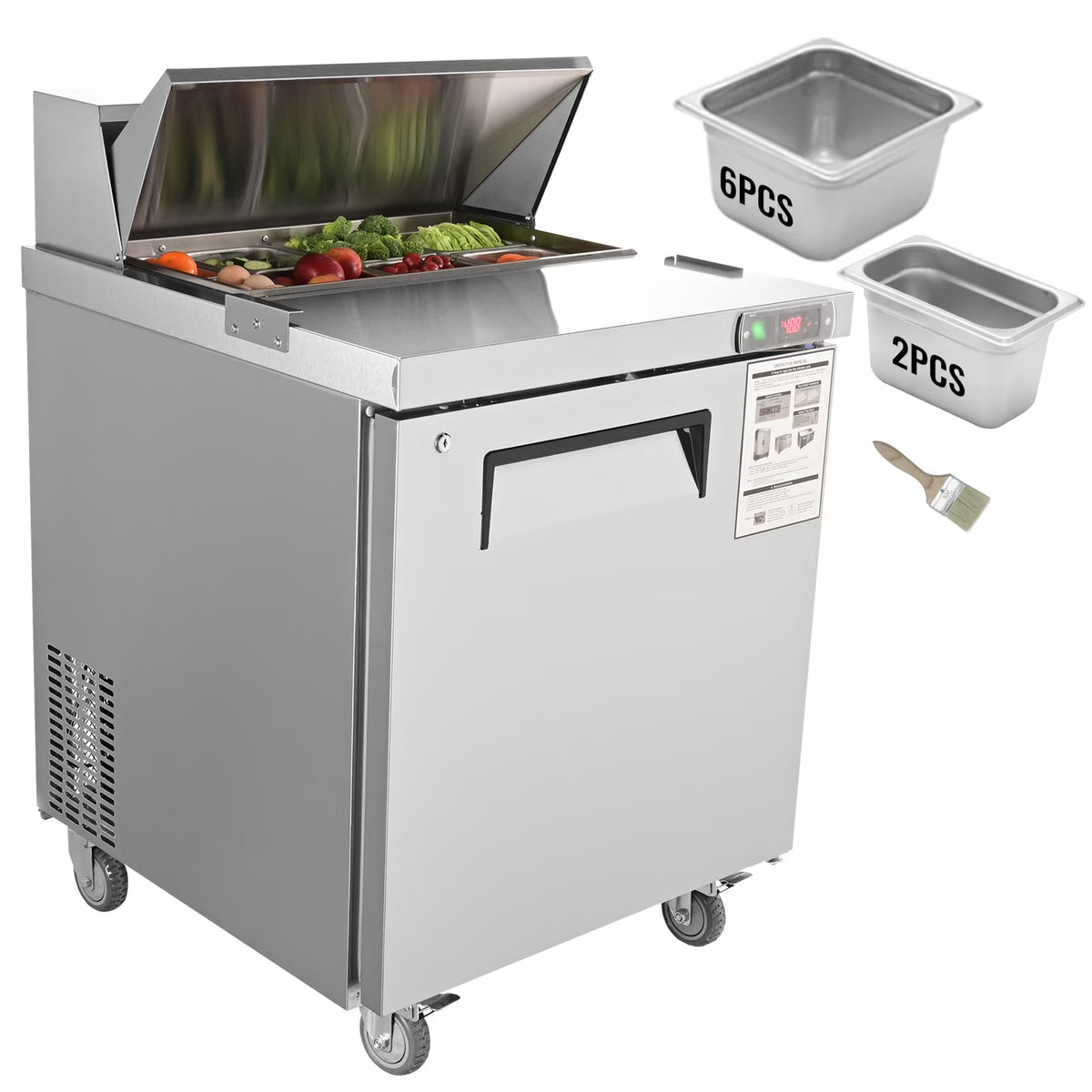 Refrigerated Sandwich Salad Prep Table 1 Door Holds 8 Pans E53246