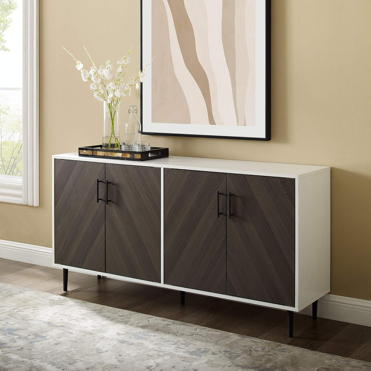 Black 58 Inch Console for TVs up to 65 Inches W833