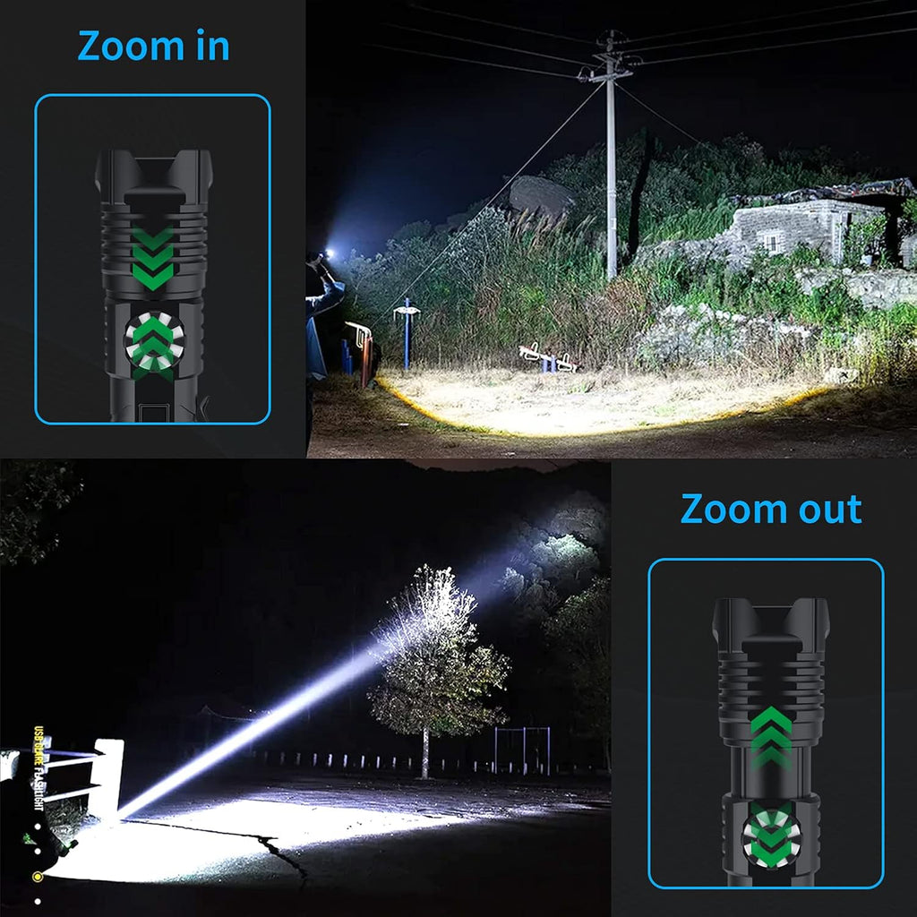 Rechargeable Tactical LED Flashlight, Zoomable Handheld X316593