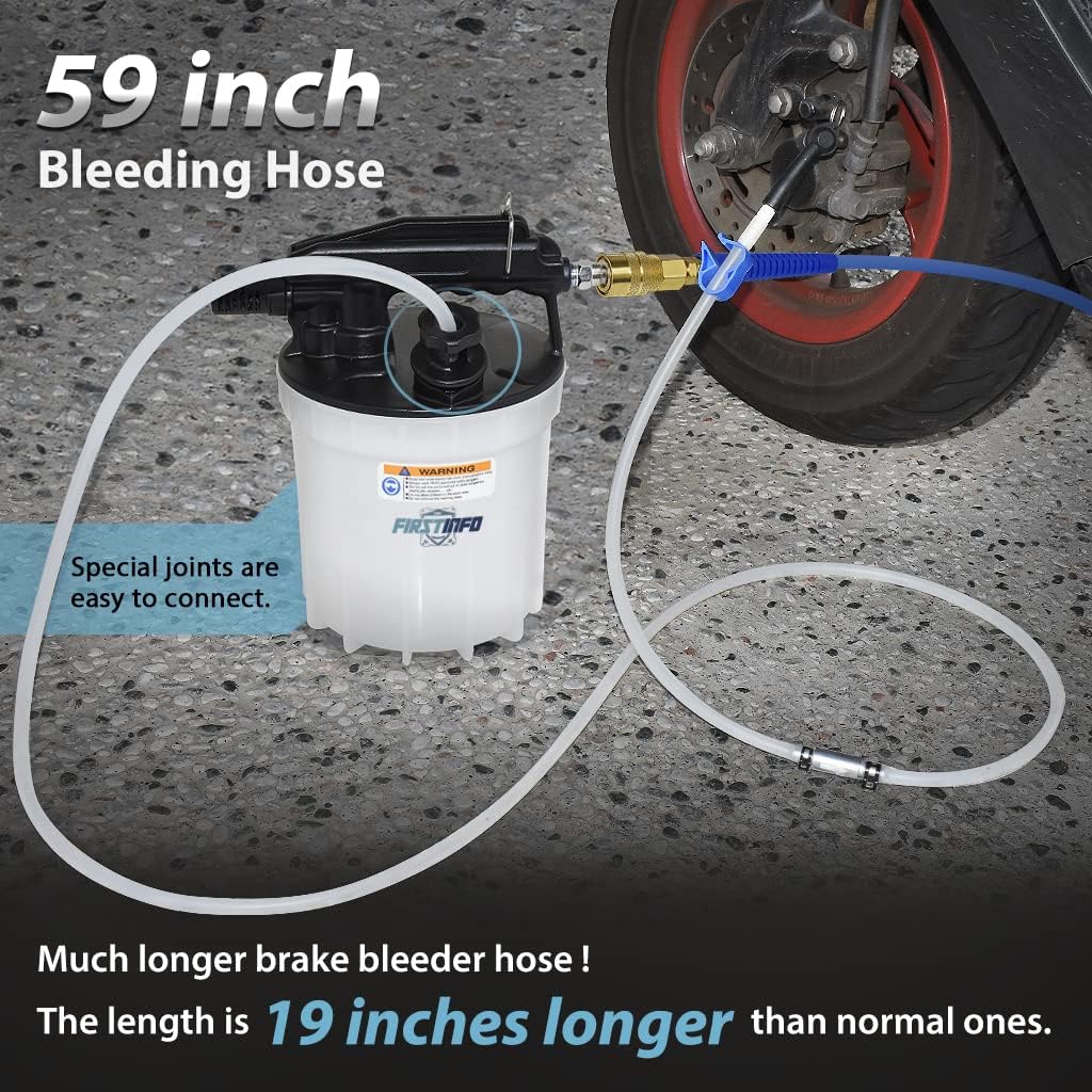 1.8 Liter Vacuum Brake Bleeder Extractor Kit with Silicone Bleeding Hose U433509