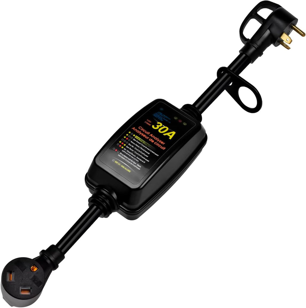 30 Amp Surge Protector with Waterproof Cover Circuit Analyzer Power Guard Pack of 2 D622