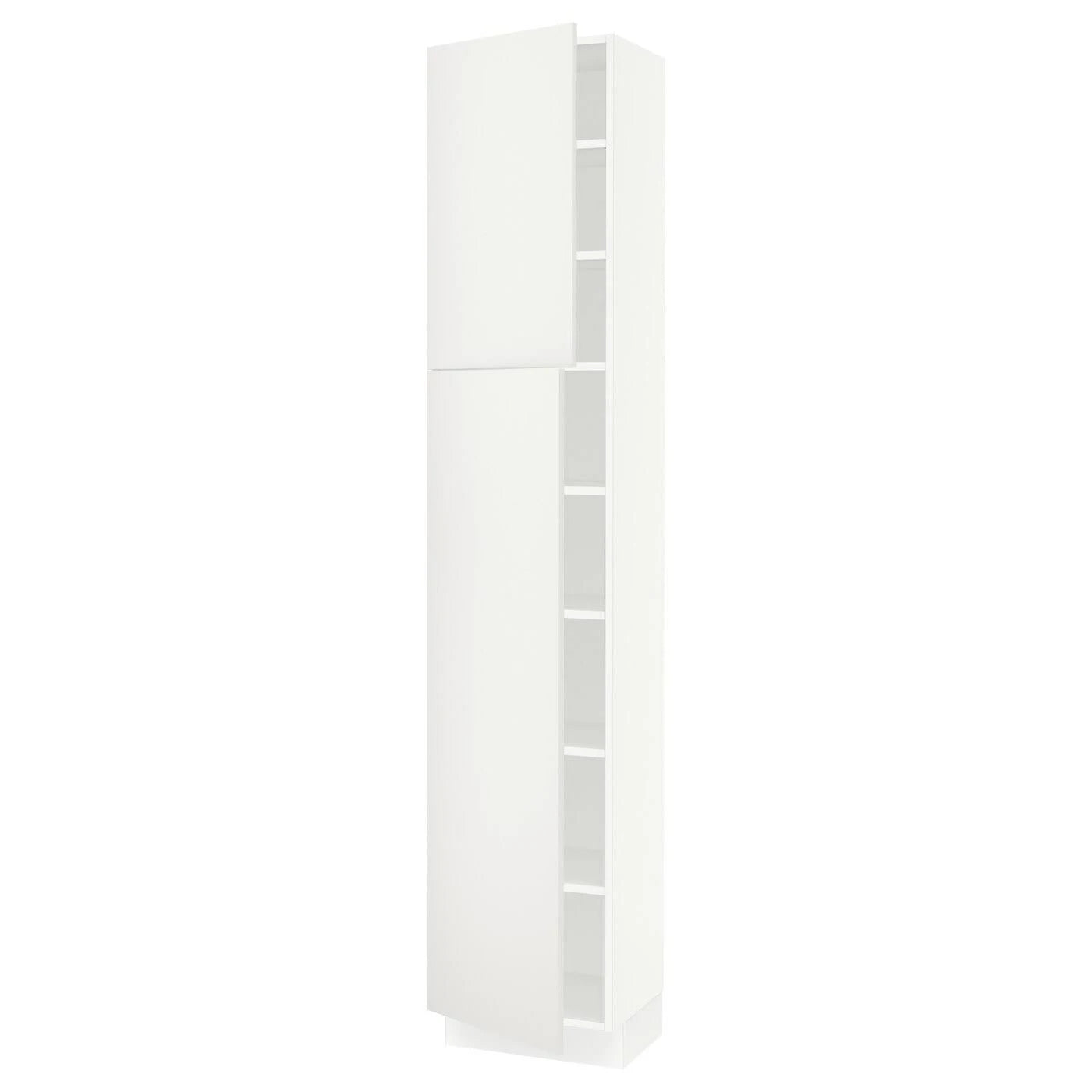 White High Cabinet with Shelves and 2 Doors R344