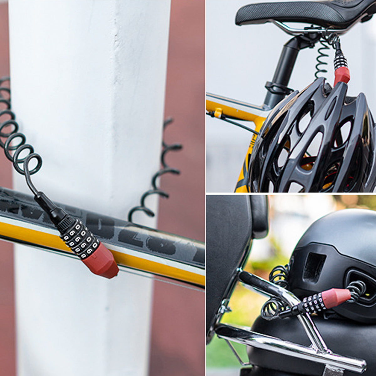Motorcycle Helmet Lock Resettable Bike Wheel Lock G240090