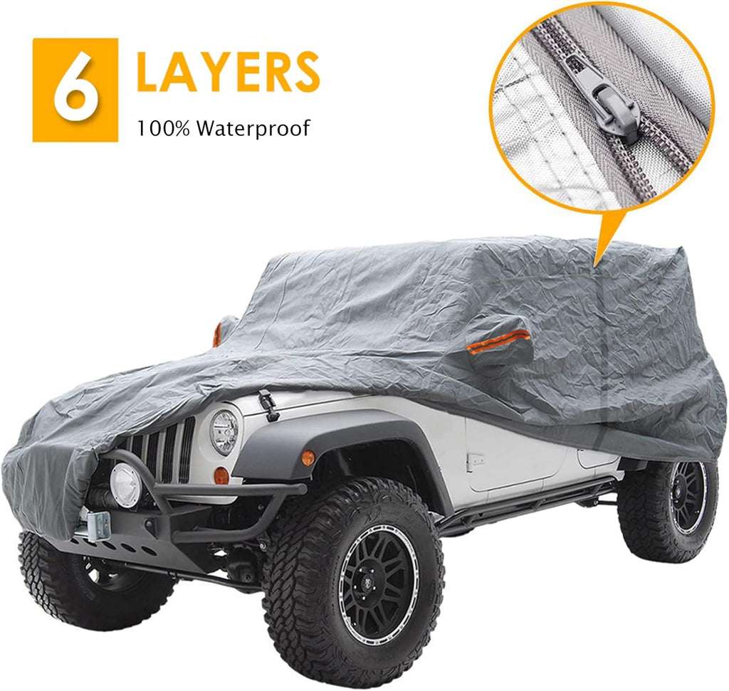 Gray Waterproof Car Cover for Wrangler 4 Door, Pack of 2 B55889