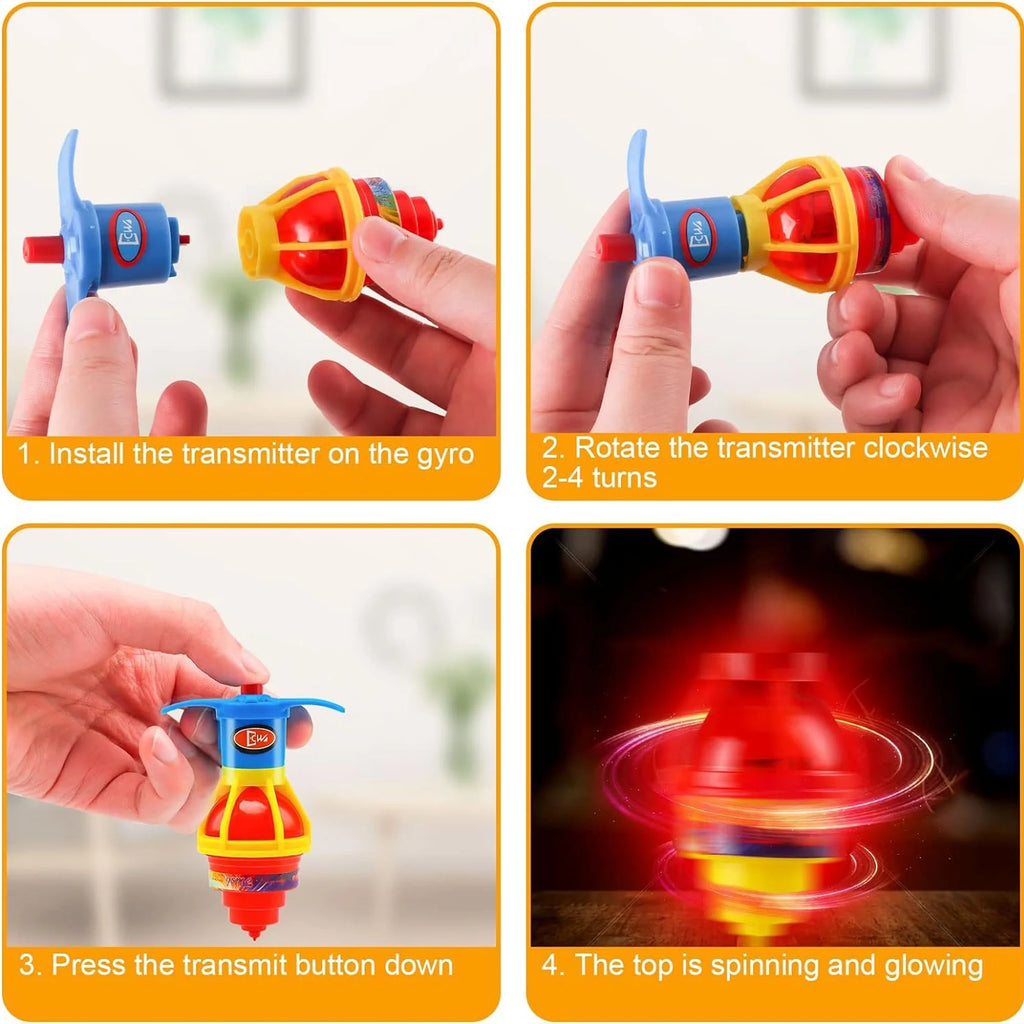 20 Pack UFO Spinning Tops with LED Light Up Flashing Toys S53628