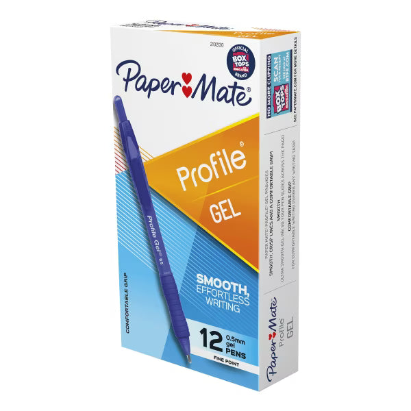 Blue Ink Retractable Fine 0.5 Mm Gel Pen, Dozen H221411