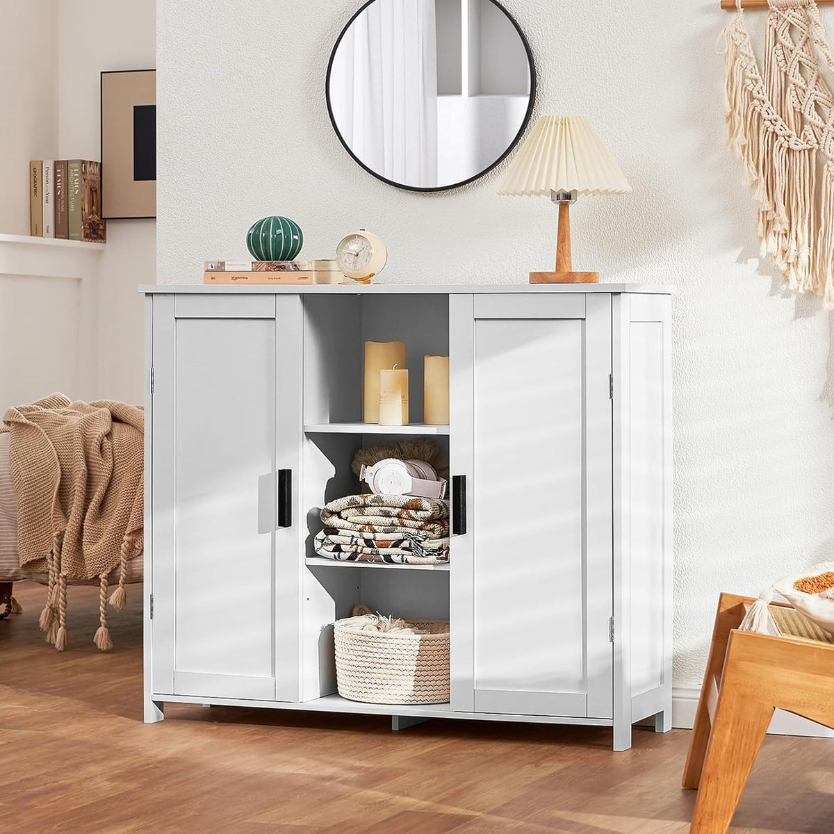 White 2 Door 4 Shelf Storage Cabinet C614175