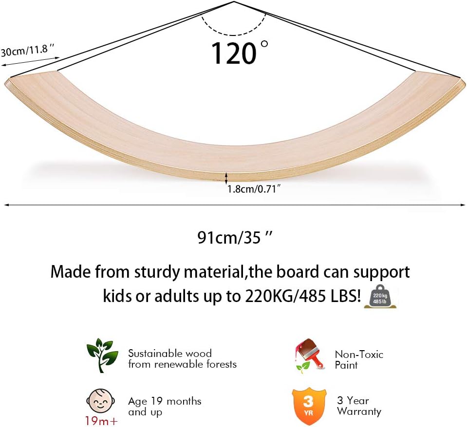 Natural Wood Balance Board 35 Inch Z7452