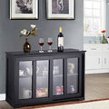 Black Sideboard Storage Cabinet with Sliding Door G220422