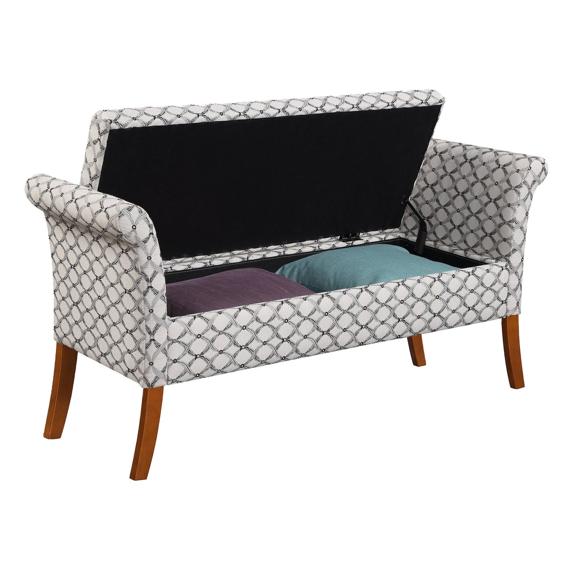 Espresso Faux Leather Storage Bench W199