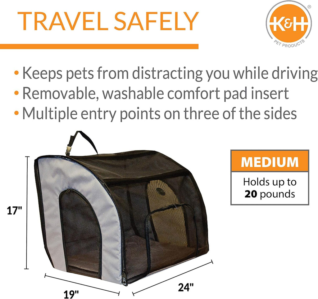 Gray/Black Medium Pet Travel Safety Carrier Pack of 2 N1749