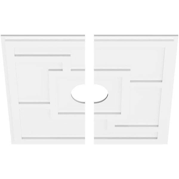 Contemporary PVC Ceiling Medallion (28x22OD x 5x22ID x 9 3/4x22C - Two Piece) H47435