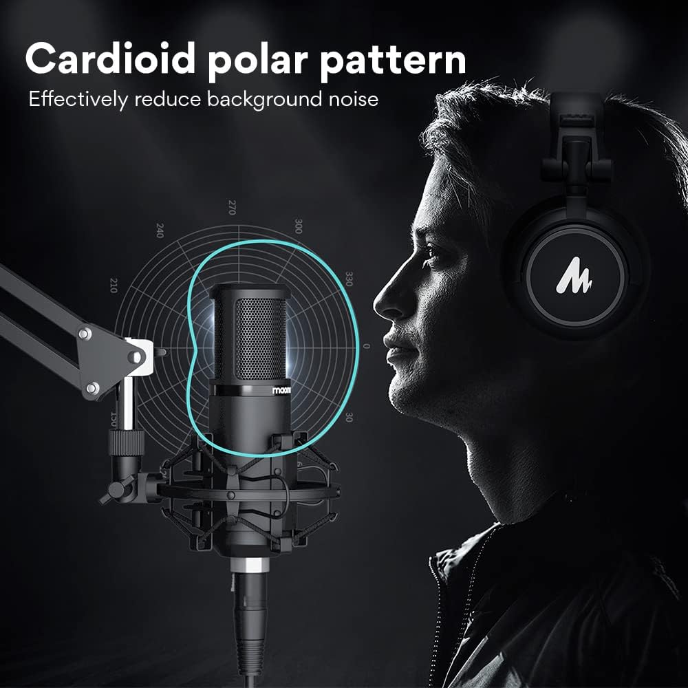 XLR Condenser Microphone Kit, Cardioid Studio Condenser Recording Mic, Pack of 2 R570671