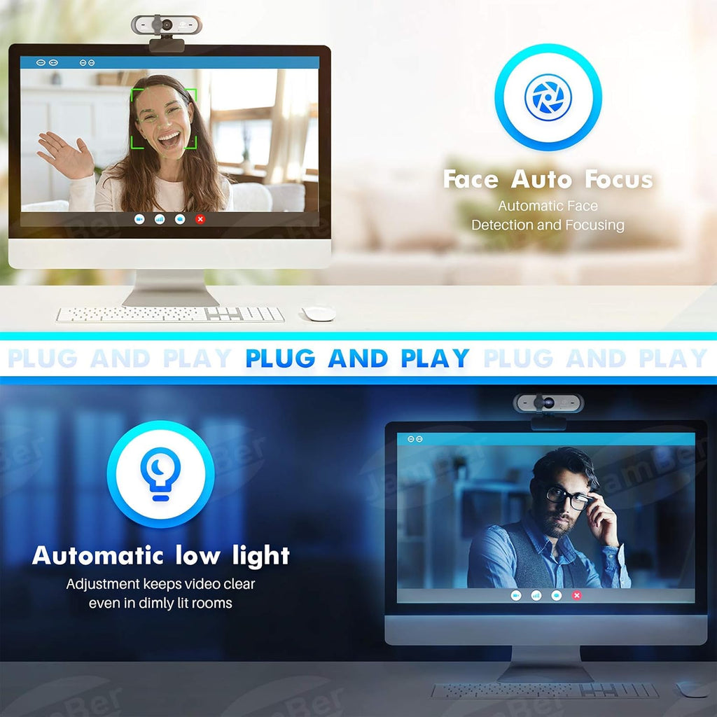 HD Webcam Autofocus 1080p with Stereo Microphone USB Webcam Pack of 2 R517175