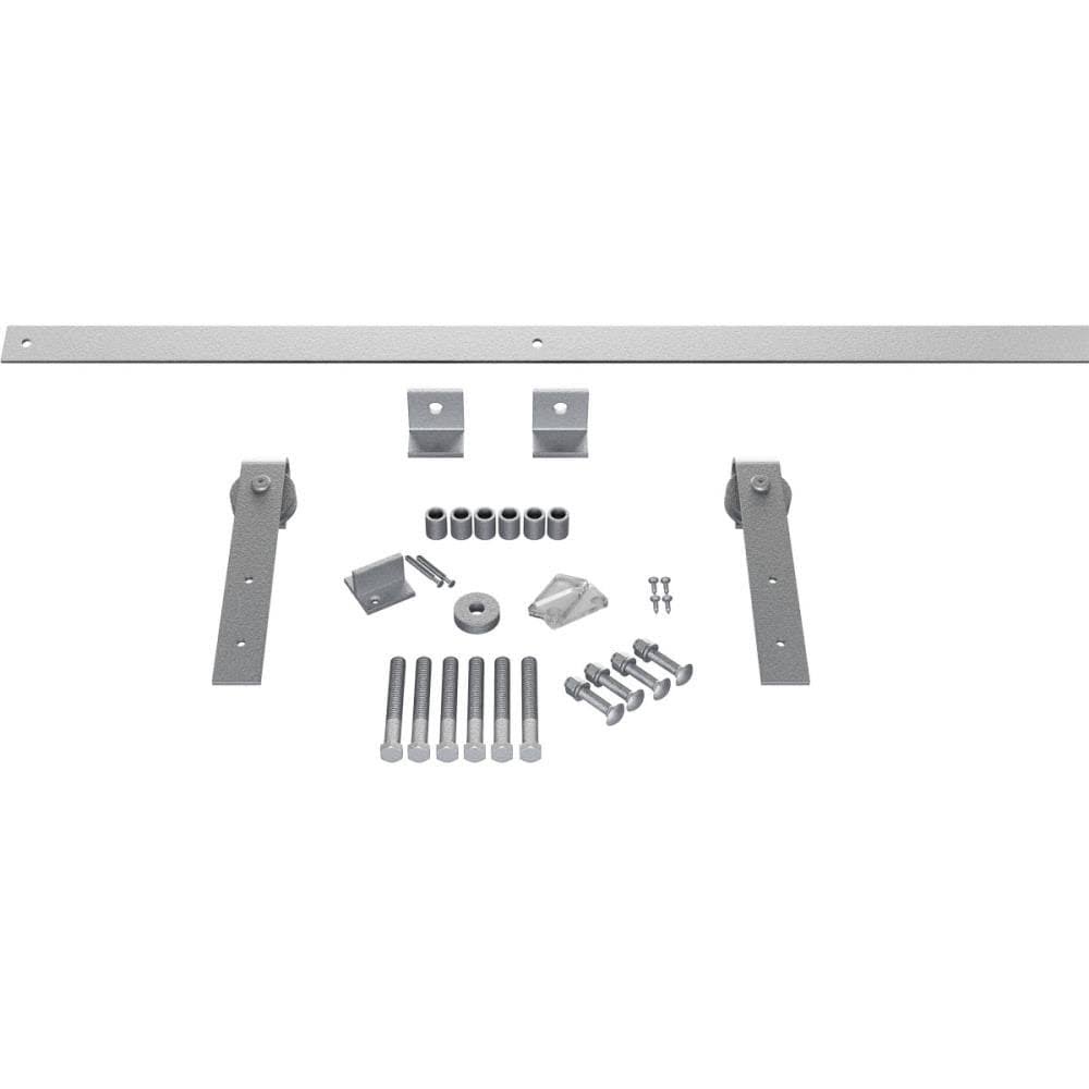 Barn Door Hardware Set with 6 ft Track for 1 3/8 inch Doors, PC Chrome, Track Length: 72 Inch T68226