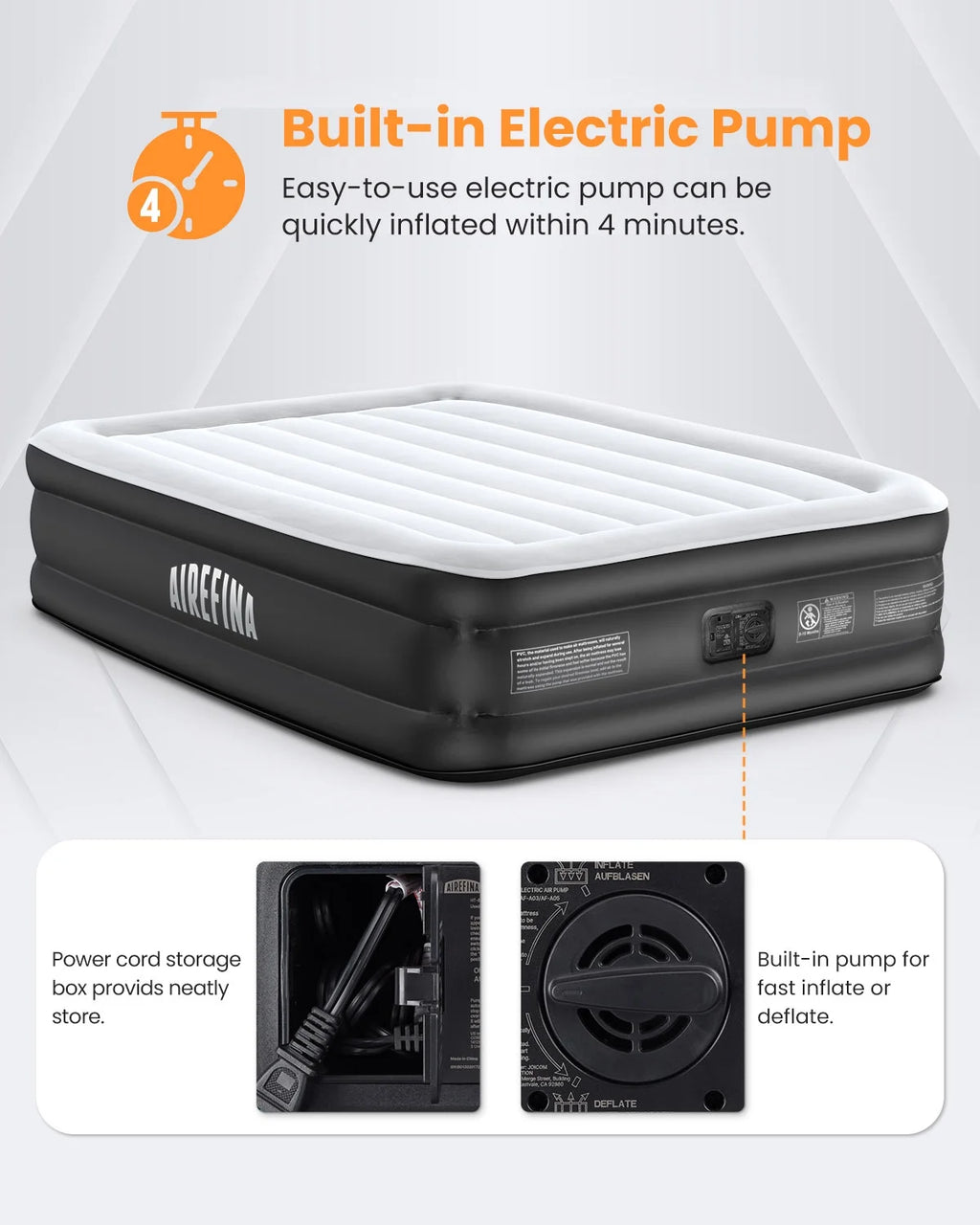 Full Size Air Mattress with Built-in Pump K988797