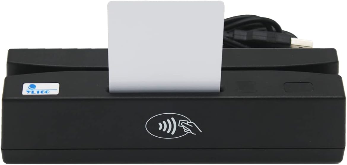 USB 4 in 1 Magnetic Card Reader with EMV Chip, PSAM, NFC Card Reader Writer F1020