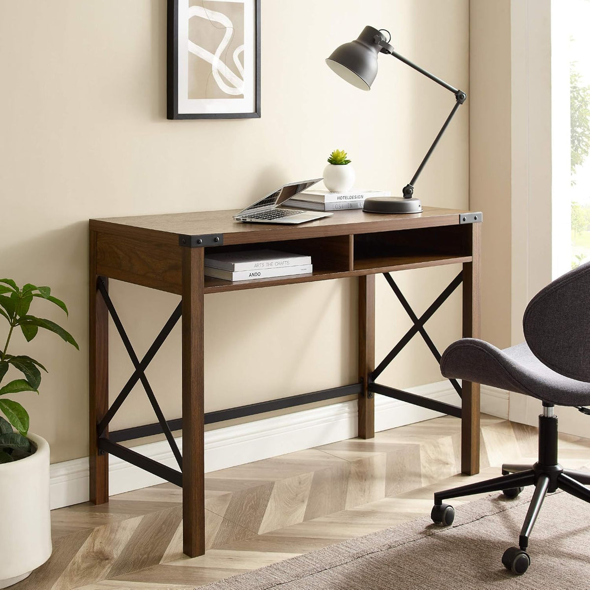 42 Inch Grey Wash Writing Desk I8455