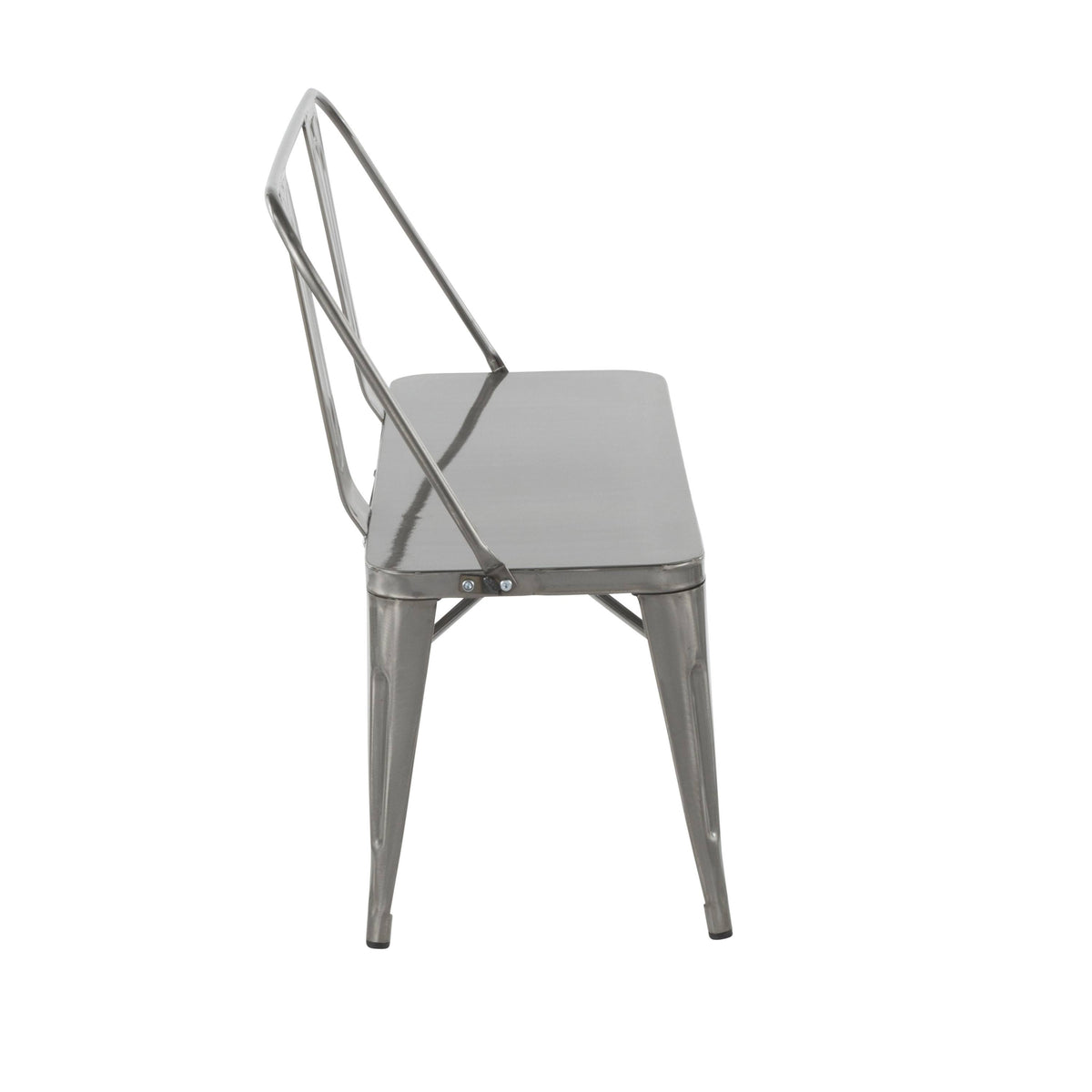 Clear Brushed Silver Metal Bench Q265