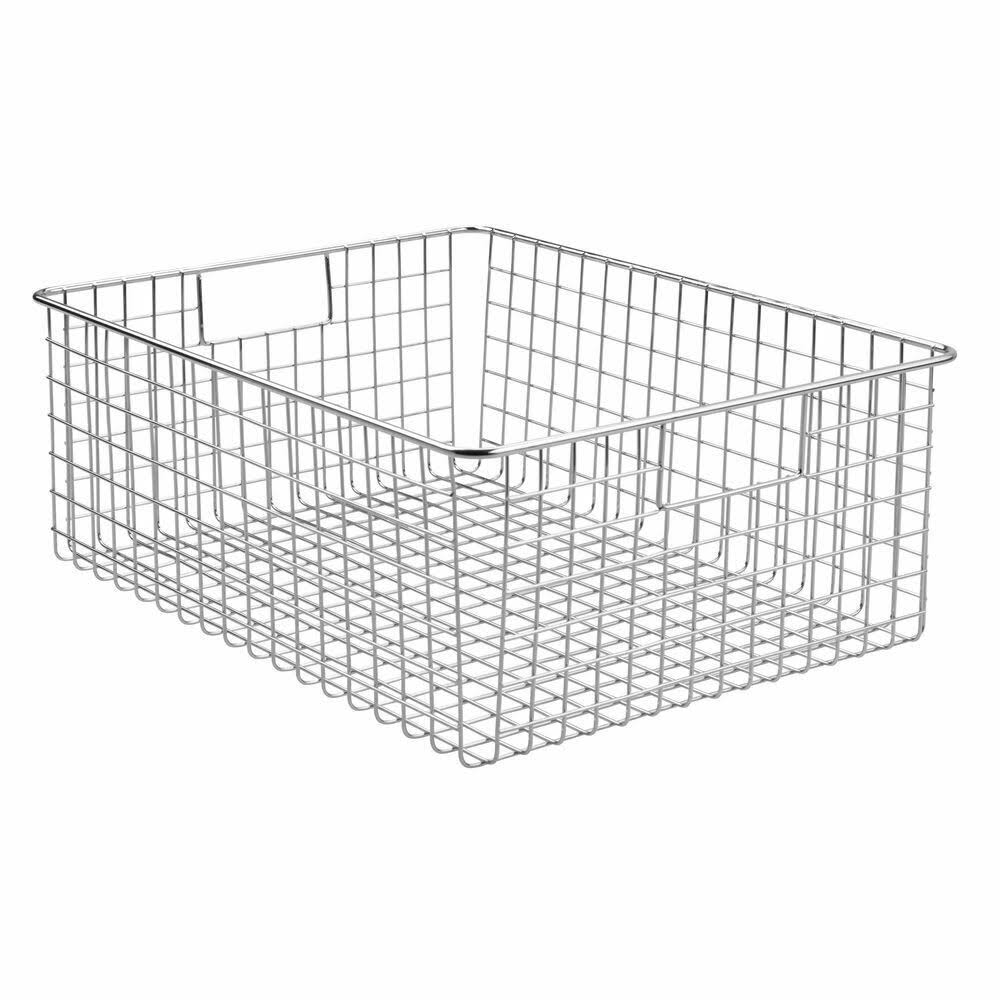 Metal Wire Food Organizer Storage Bin Baskets with Handles D968