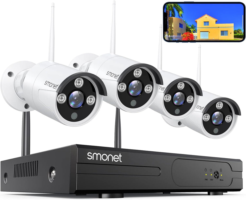 4pcs 3MP Wireless Security Camera System with Audio, Night Vision M172