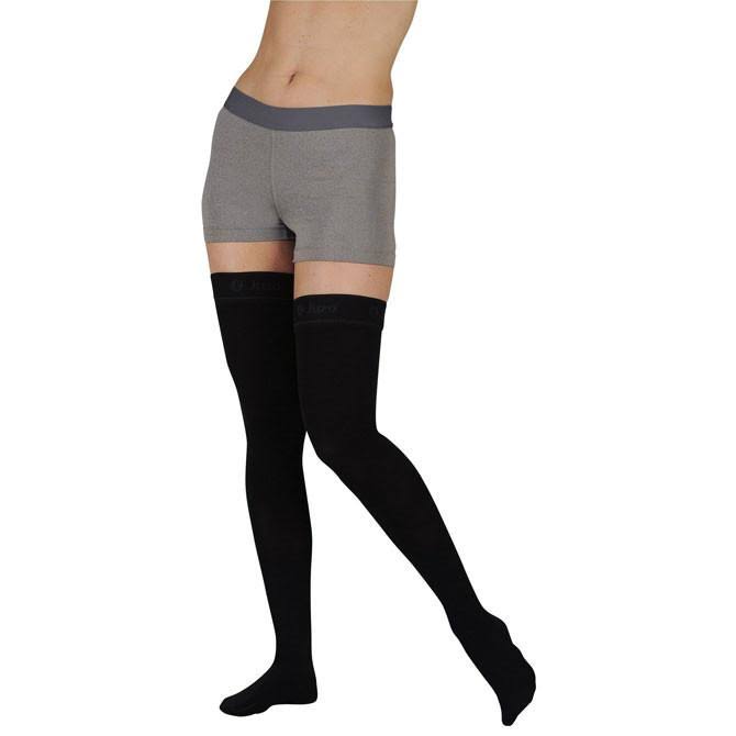 Navy 20-30 mmHg Thigh High with Silicone Top Band B6544