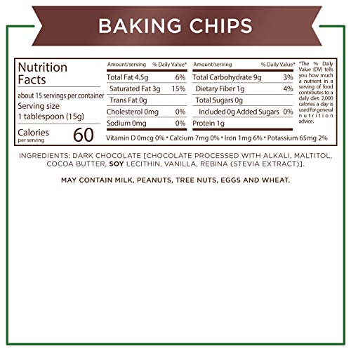 Sugar Free Dark Chocolate Baking Chips, 8 ounce L353241