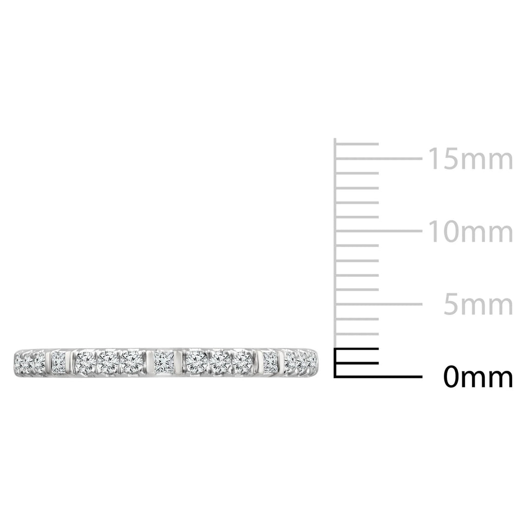 10K White Gold Diamond Stackable Band E502629