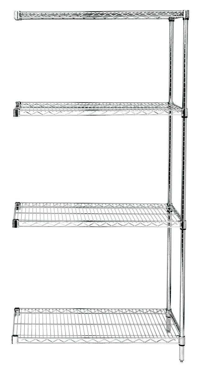 86 inch Wire 4-Shelf Add-On Unit in Chrome Finish V8768