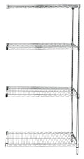 86 inch Wire 4-Shelf Add-On Unit in Chrome Finish V8768