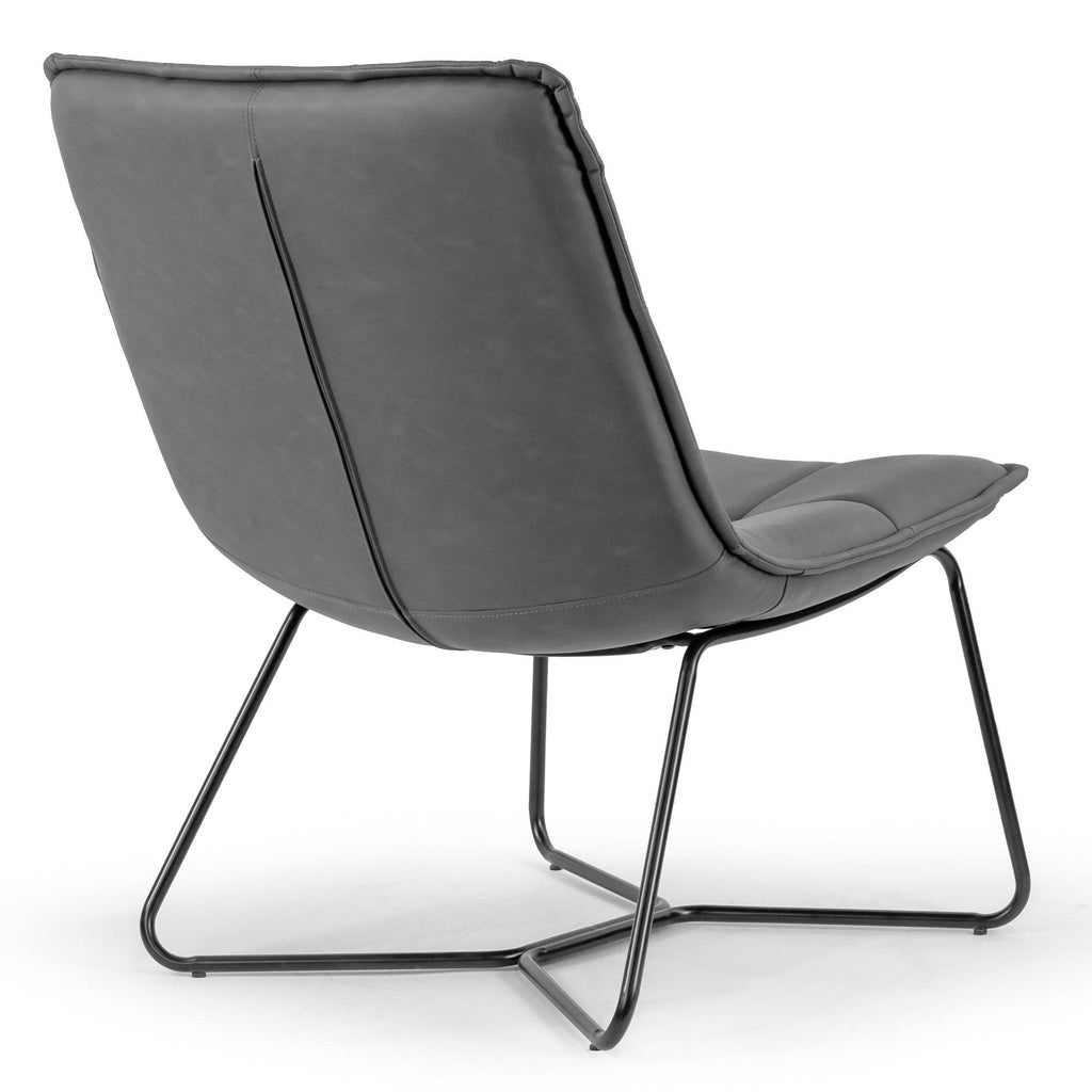 Cappuccino Armless Accent Chair with Black Metal Legs S52337