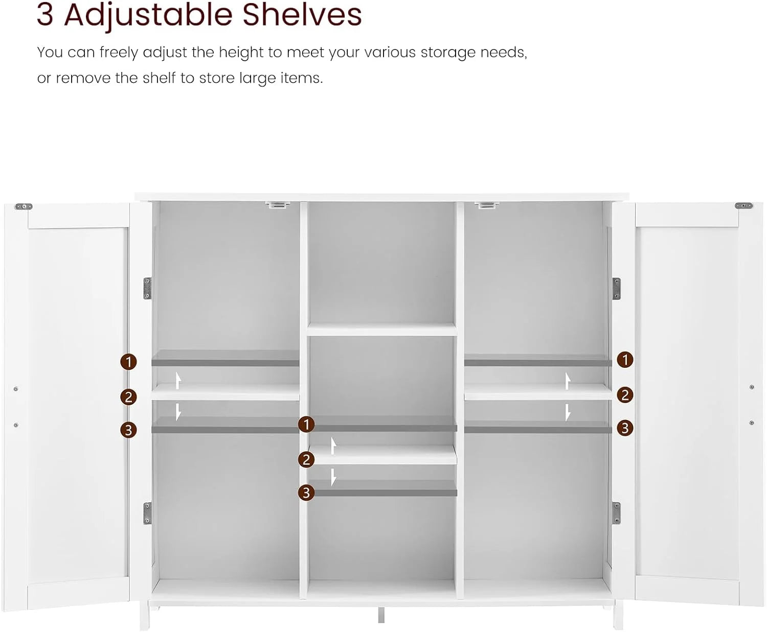 White 2 Door 4 Shelf Storage Cabinet C614175