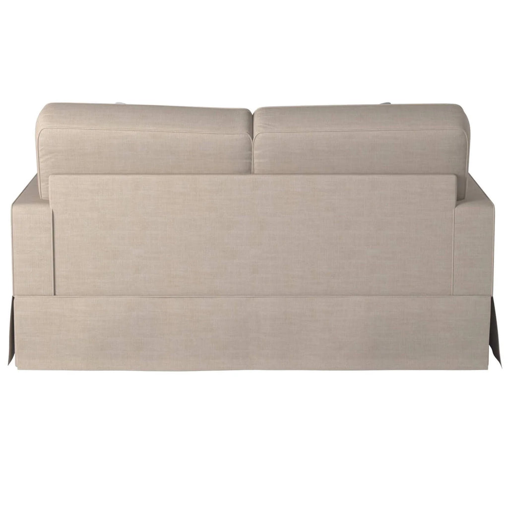 Linen Beige Fabric Slipcovered Loveseat T3010